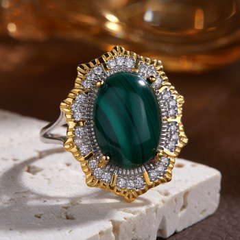 S925 Sterling Silver Ring With Natural Amethyst, Malachite, And Other Colorful Gemstones.
